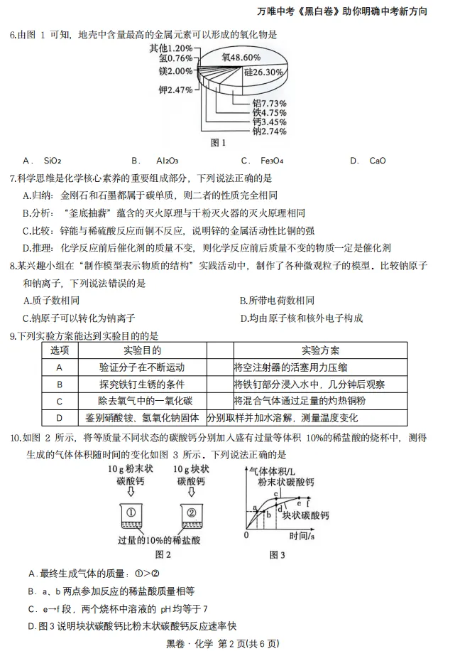 中考化学 | 2026河北省中考模拟考试卷HJ含答案-第4张图片-四季读书网