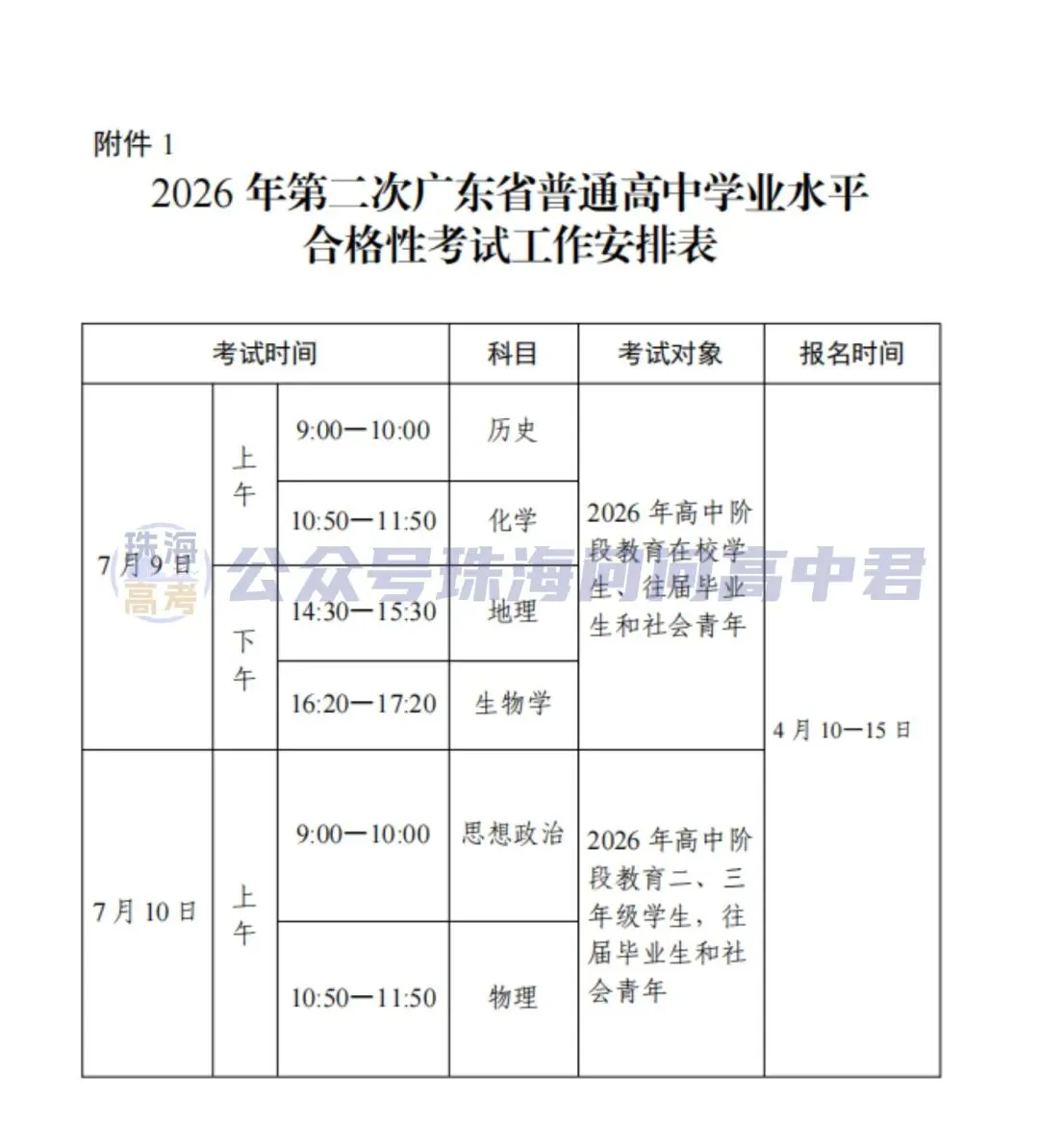 关注!珠海高中合格考时间安排一览,往年真题考前必刷!-第4张图片-四季读书网