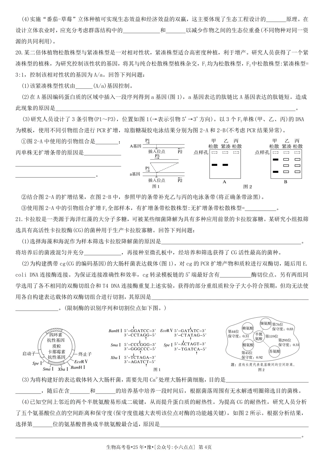 生物高考真题•2025•河南卷-第4张图片-四季读书网 生物高考真题•2025•河南卷-第4张图片-四季读书网