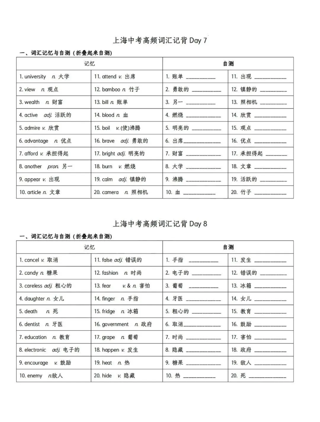 2026上海中考英语高频词记背手册——吃透这一本,比背十本有用-第9张图片-四季读书网