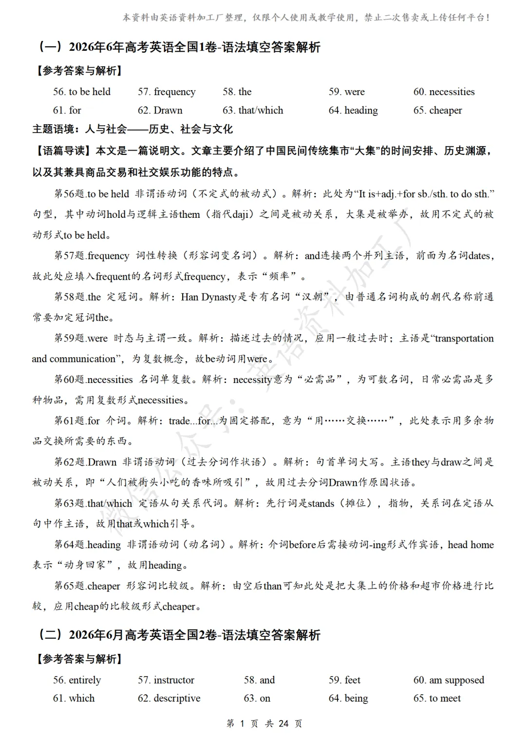 【语法填空真题】27届高三生必备!2021-2026年高考英语语法填空27篇合集,含答案解析(word+pdf)-第5张图片-四季读书网 【语法填空真题】27届高三生必备!2021-2026年高考英语语法填空27篇合集,含答案解析(word+pdf)-第5张图片-四季读书网