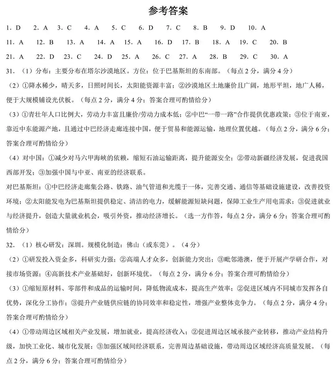 2026年中考地理模拟考试试卷(广东省区级联考)-第9张图片-四季读书网