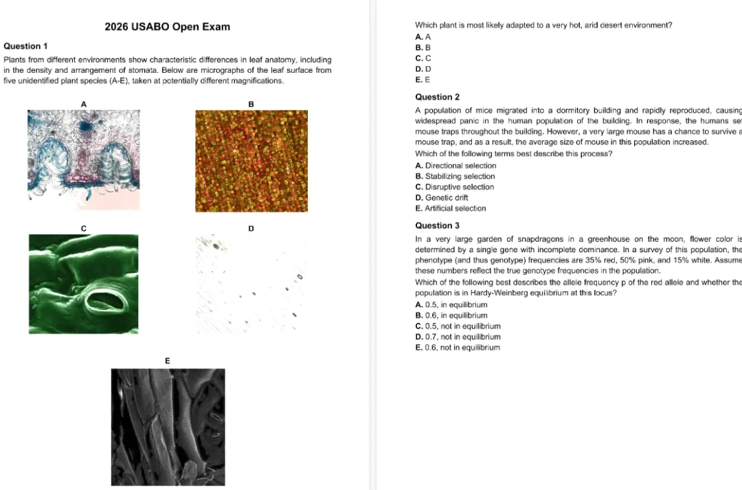BBO/USABO生物竞赛历年真题+答案,电子版资料下载!-第2张图片-四季读书网 BBO/USABO生物竞赛历年真题+答案,电子版资料下载!-第2张图片-四季读书网