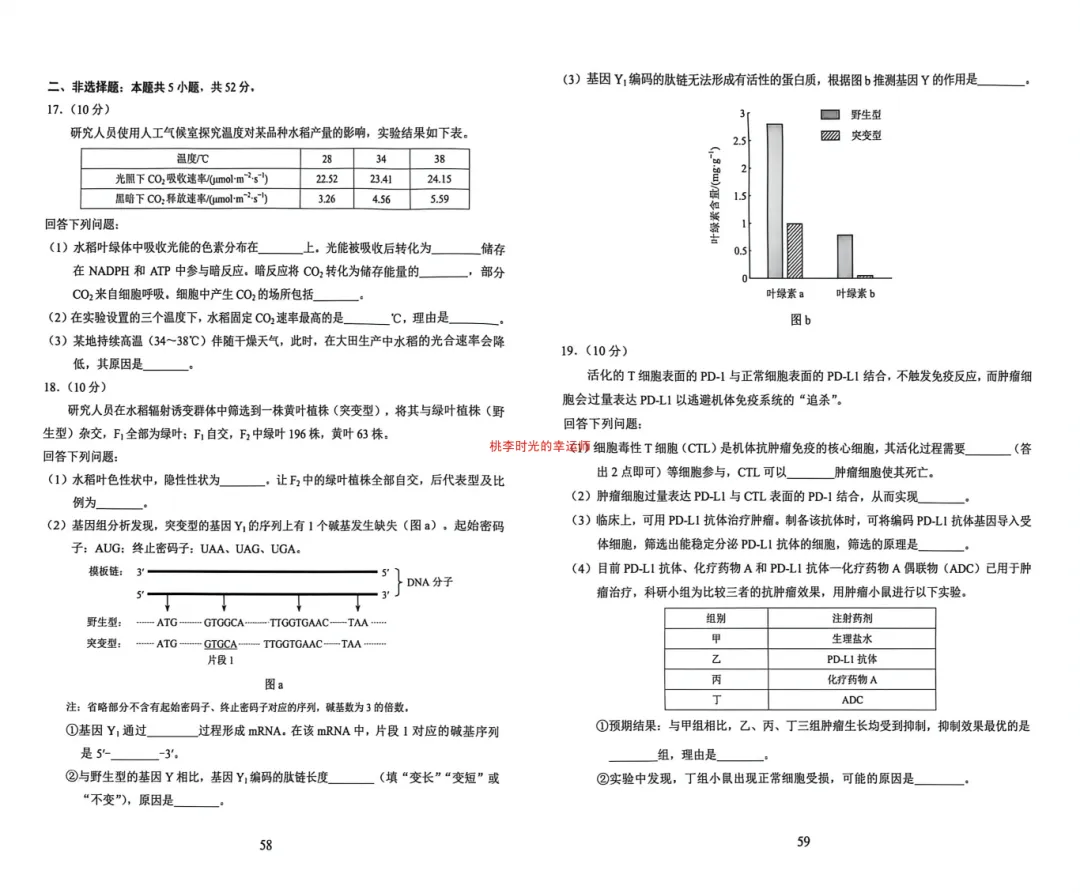 云南省2026年⾼考⽣物真题答案+详细解析-第3张图片-四季读书网 云南省2026年⾼考⽣物真题答案+详细解析-第3张图片-四季读书网