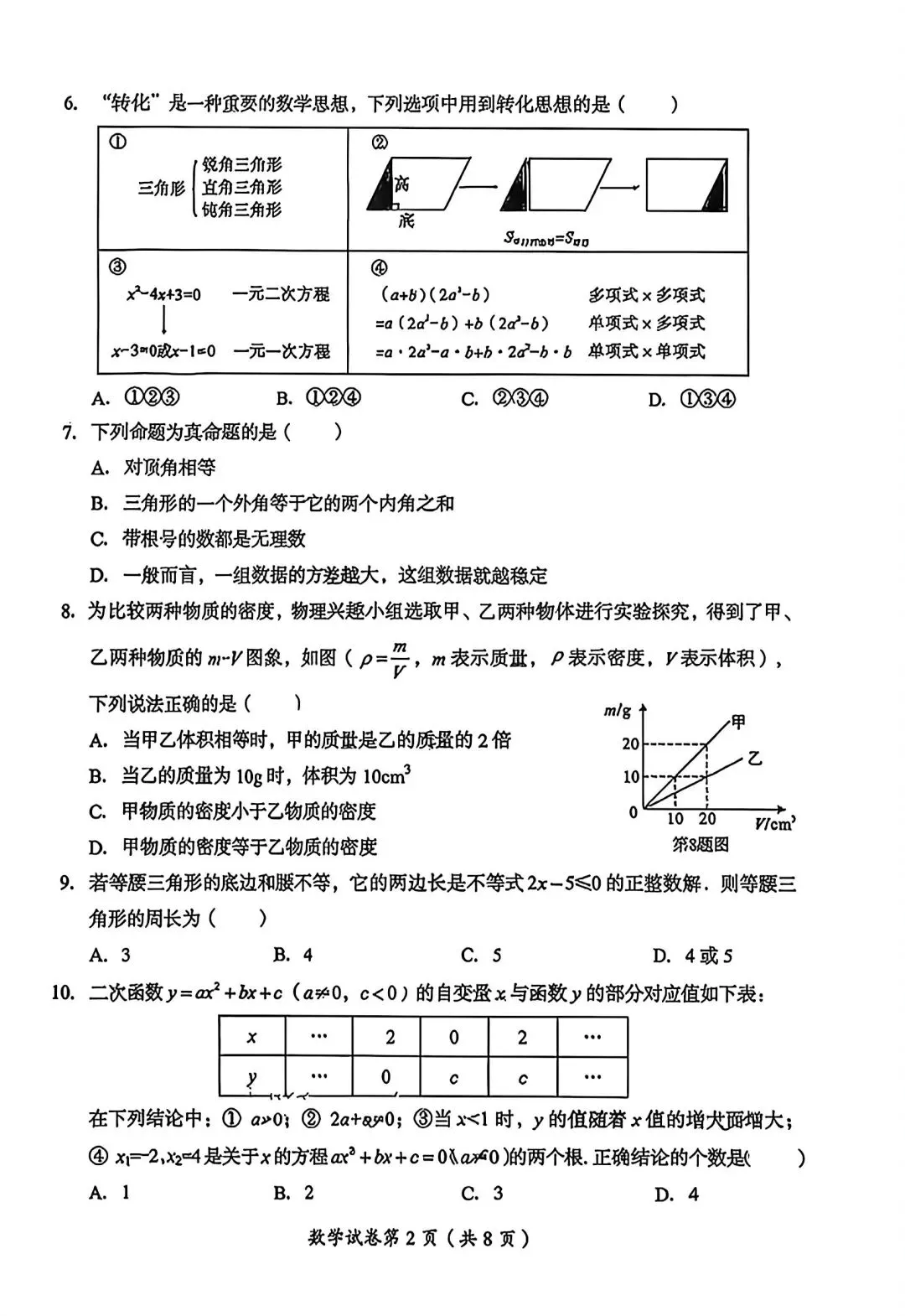 速看!达州市2026年中考真题试卷含答案免费分享可保存打印-第8张图片-四季读书网