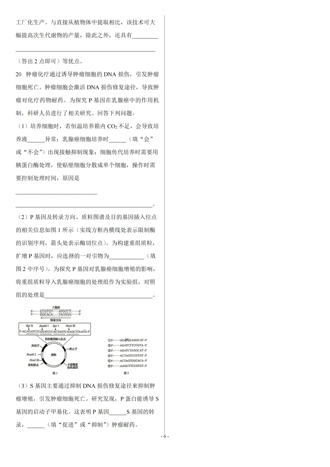 【高考真题】2026年高考安徽卷生物高考真题-第6张图片-四季读书网 【高考真题】2026年高考安徽卷生物高考真题-第6张图片-四季读书网