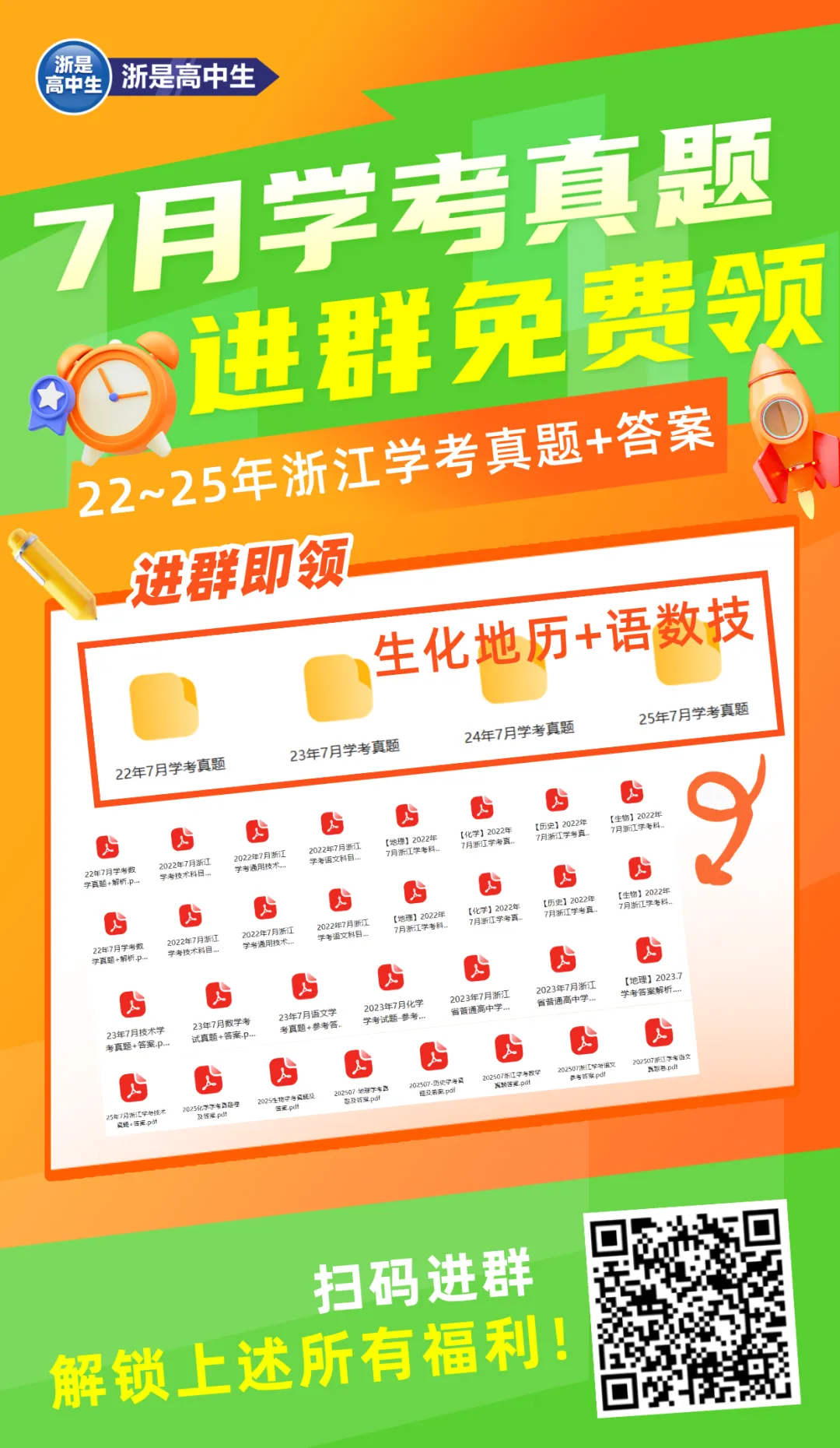 冲A必刷!22-25年7月学考真题免费领取!-第1张图片-四季读书网