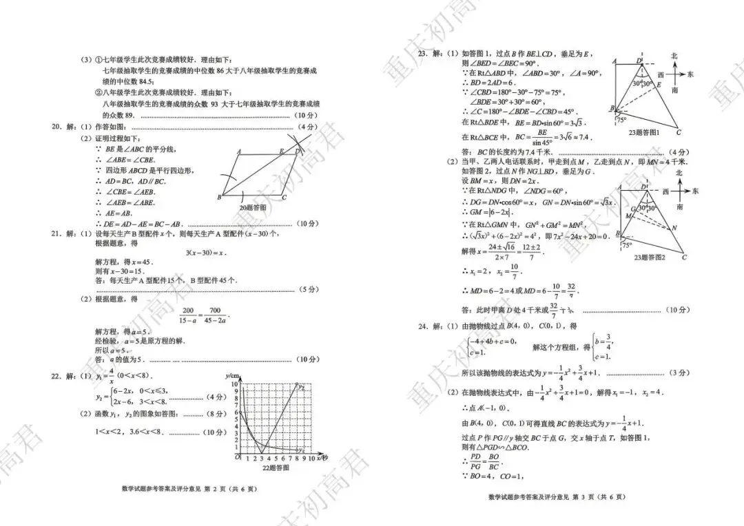 重庆中考收官!全科真题和评分标准出炉,估分立即用!-第6张图片-四季读书网 重庆中考收官!全科真题和评分标准出炉,估分立即用!-第6张图片-四季读书网