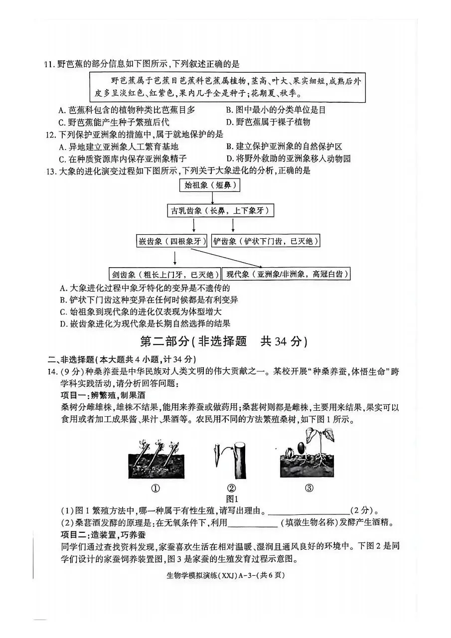 2026年陕西省初中学业水平考试模拟演练(含答案)-第4张图片-四季读书网