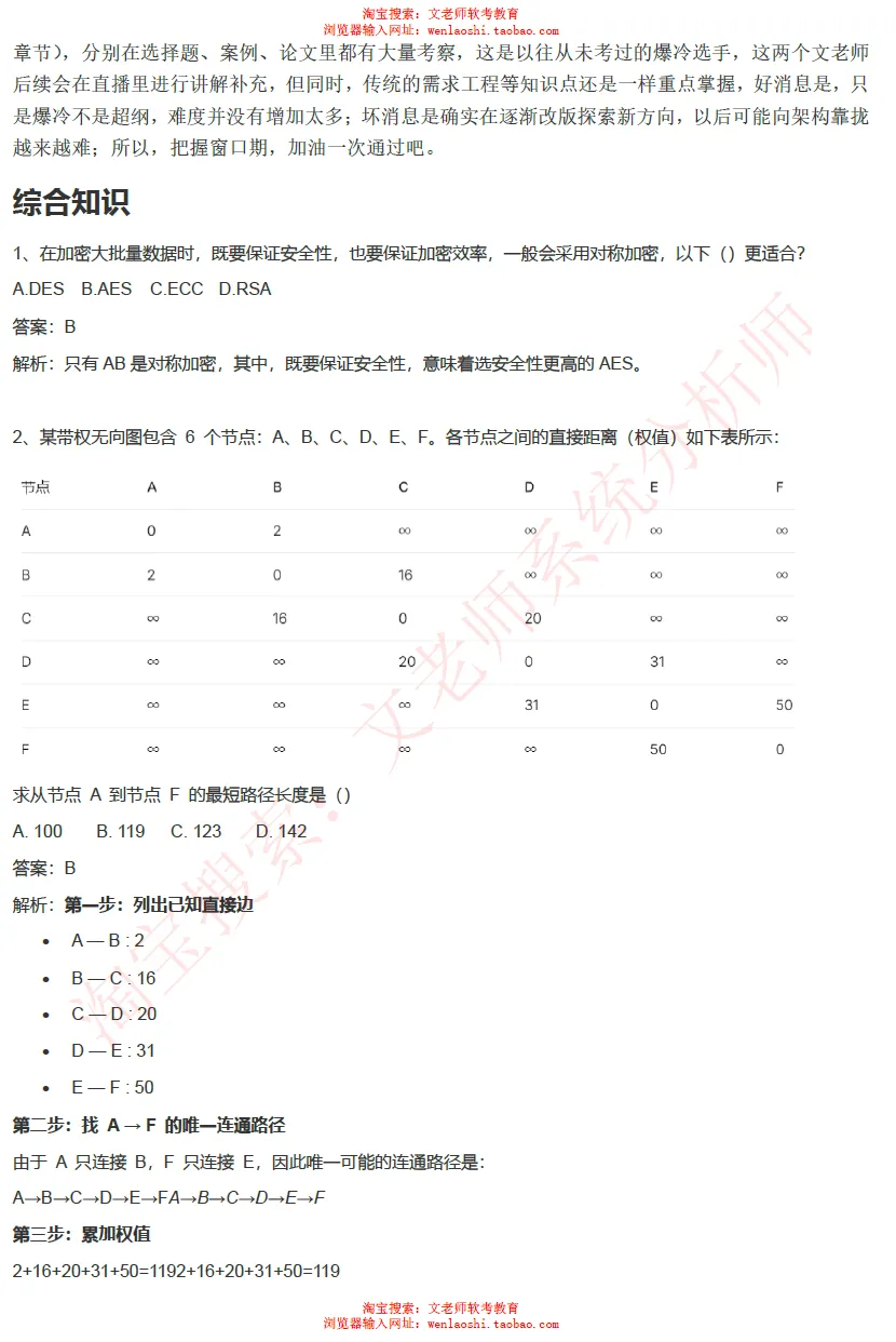 202605系统分析师真题还原-文老师-第4张图片-四季读书网