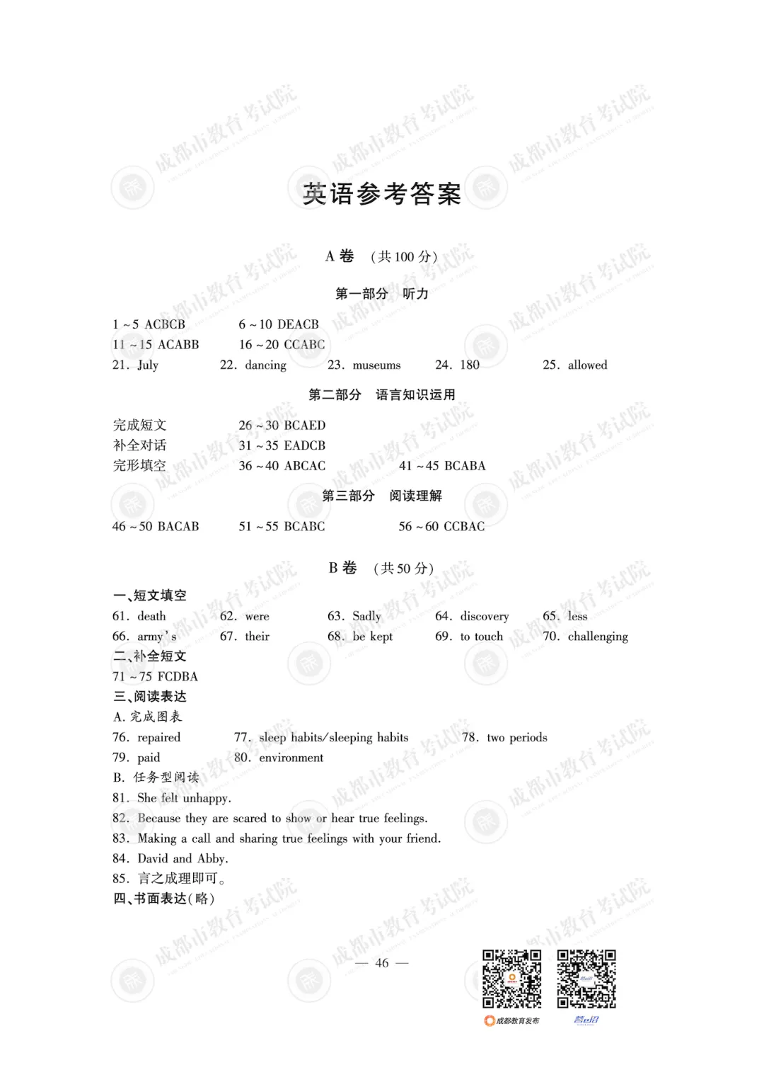 师上快讯|2026年中考答案出来了,祝你顺利上岸!-第54张图片-四季读书网 师上快讯|2026年中考答案出来了,祝你顺利上岸!-第54张图片-四季读书网