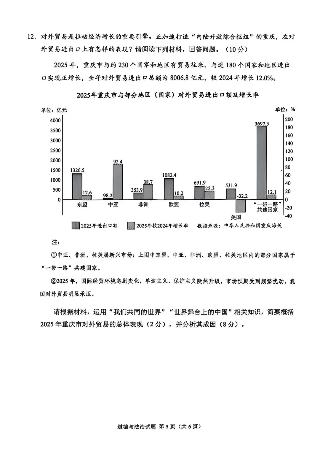 首发!重庆市2026年中考【全科】真题试卷含答案含英语试卷和答案免费分享可保存打印-第51张图片-四季读书网