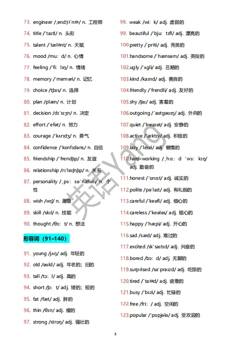 中考 1200 高频词汇 · 考前7 天打卡(精简版)-第4张图片-四季读书网