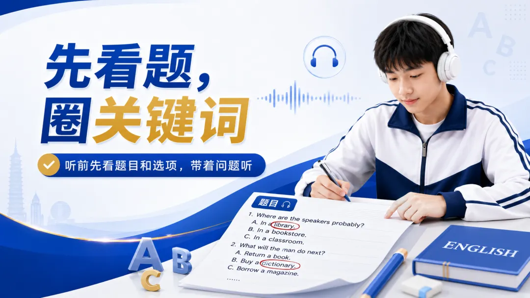 中考英语听力想拿高分,不是靠“多听”,而是靠这几个得分动作-第1张图片-四季读书网 中考英语听力想拿高分,不是靠“多听”,而是靠这几个得分动作-第1张图片-四季读书网