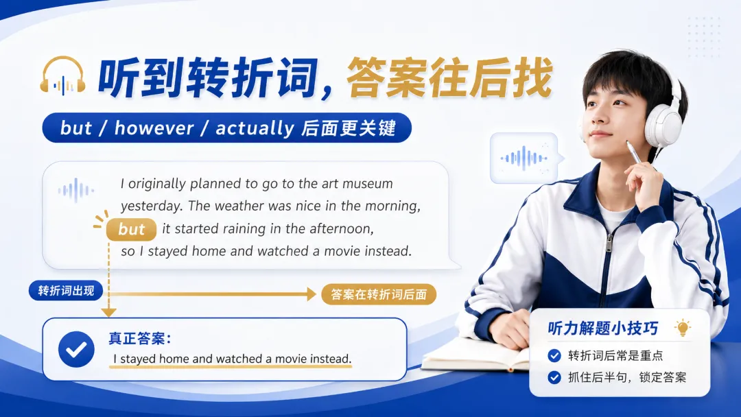 中考英语听力想拿高分,不是靠“多听”,而是靠这几个得分动作-第2张图片-四季读书网 中考英语听力想拿高分,不是靠“多听”,而是靠这几个得分动作-第2张图片-四季读书网