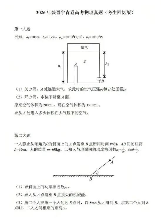 刚更新!2026年全国各省高考真题及答案解析(新增山东地理,江苏物理,河南化学,黑吉辽蒙物理)-第26张图片-四季读书网