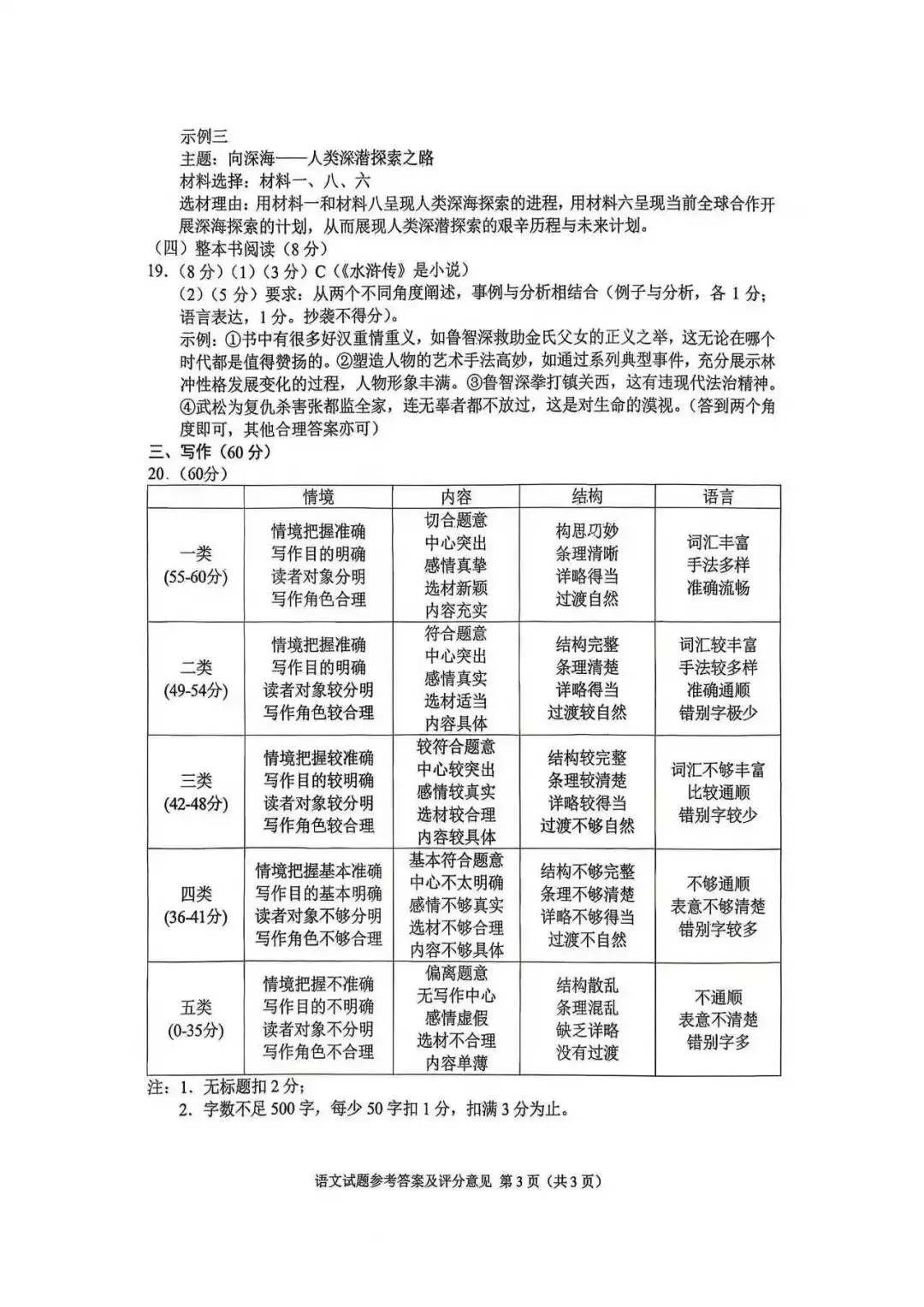 2026 重庆中考试题参考答案-第3张图片-四季读书网