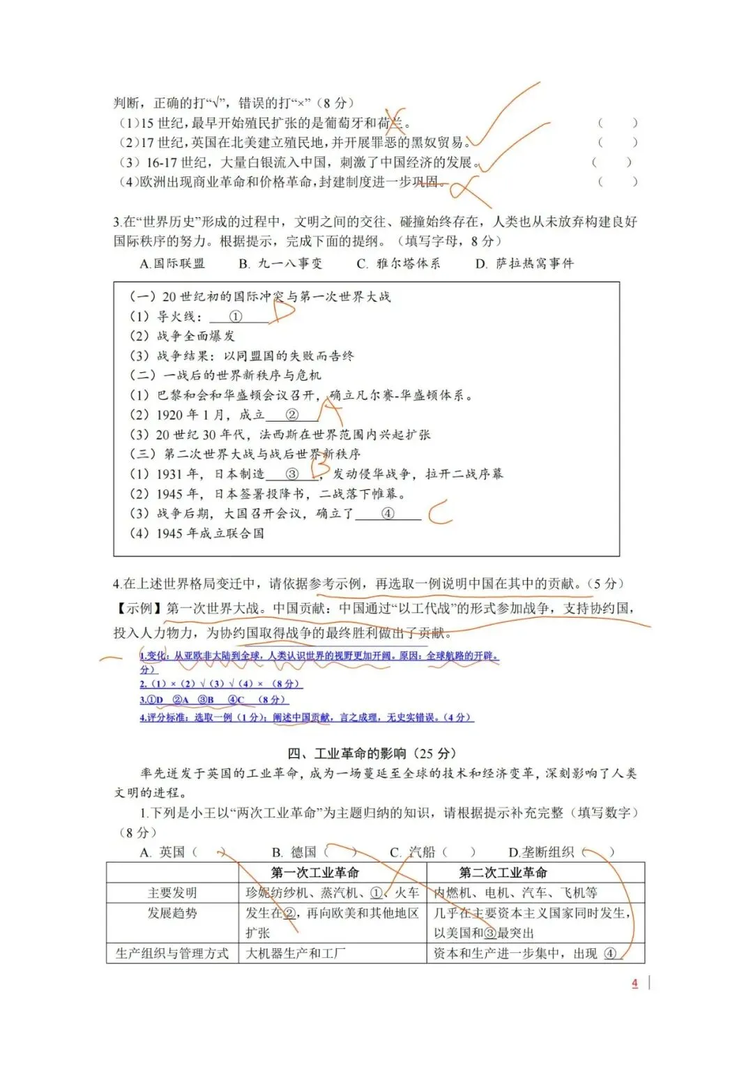 上海高中历史合格考复习试卷(笔迹)-第9张图片-四季读书网