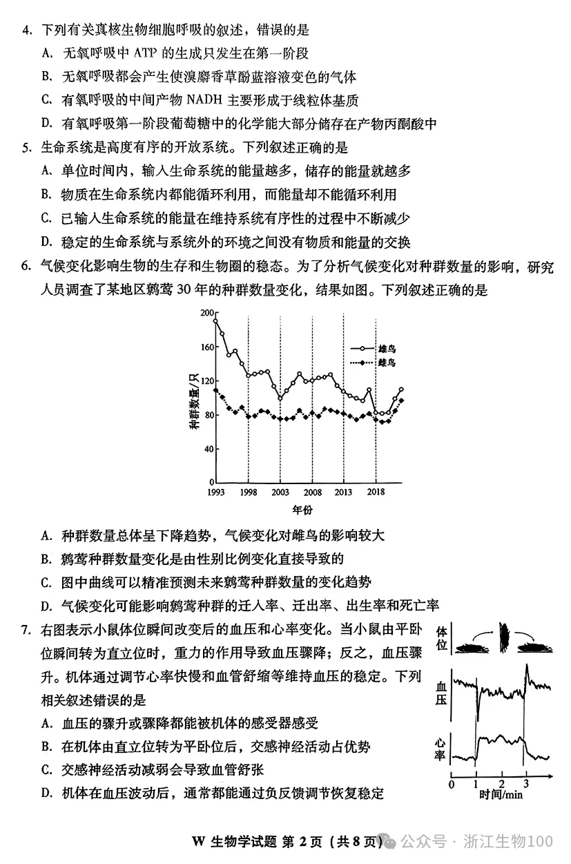2026年安徽高考生物真题试卷-第2张图片-四季读书网