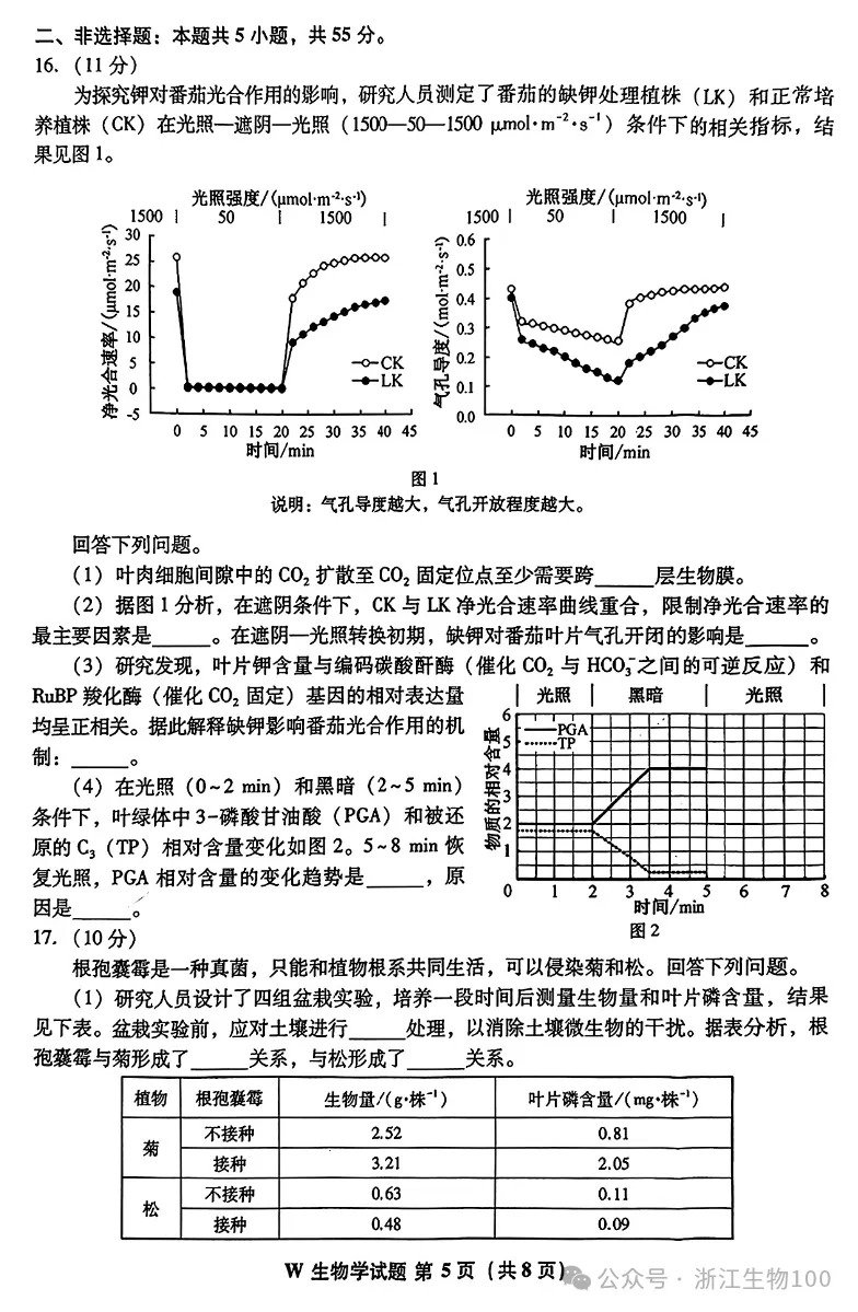 2026年安徽高考生物真题试卷-第5张图片-四季读书网