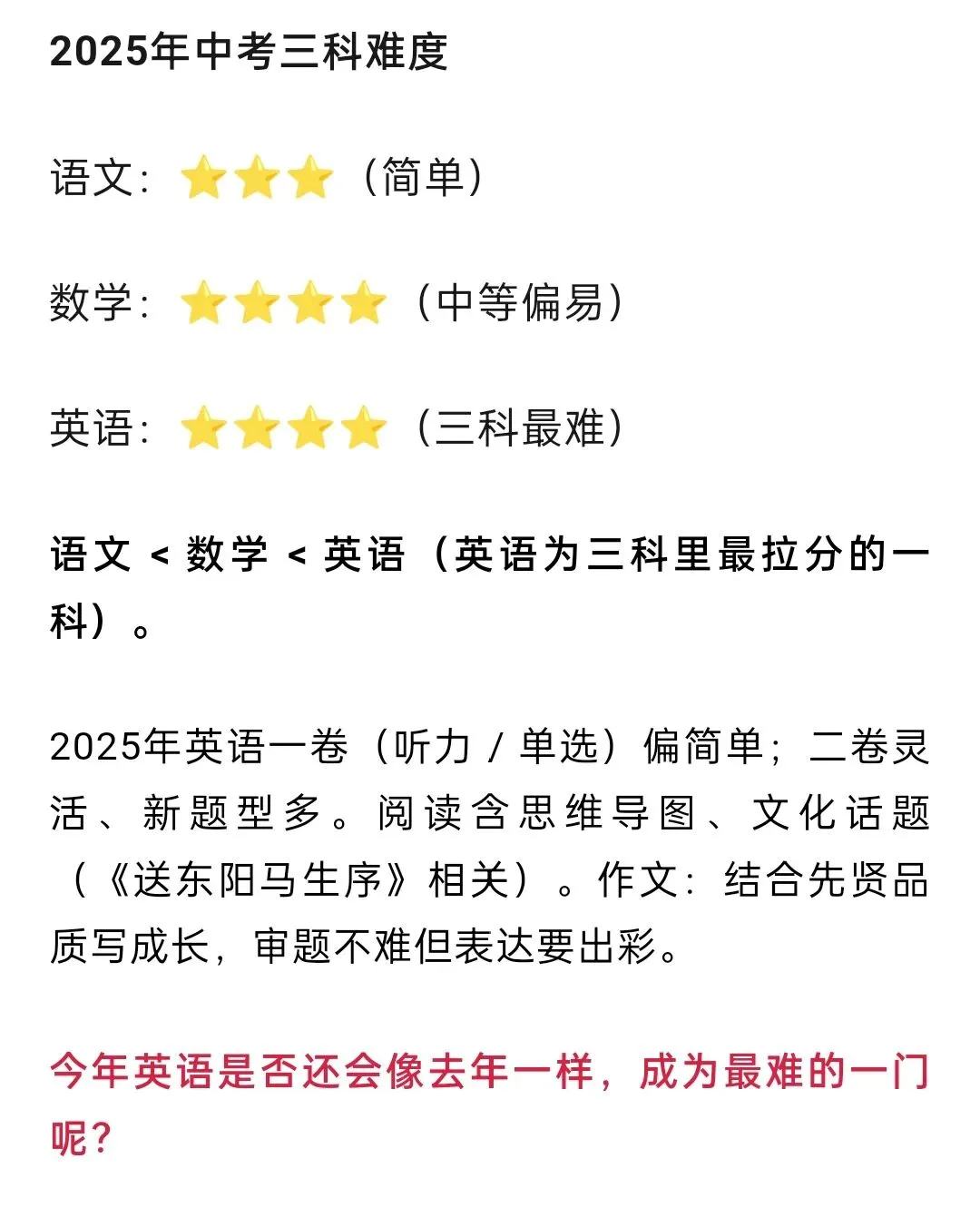青岛近5年,各学校中考录取分数,2025年英语成为最难科目!2026年呢?拭目以待-第2张图片-四季读书网