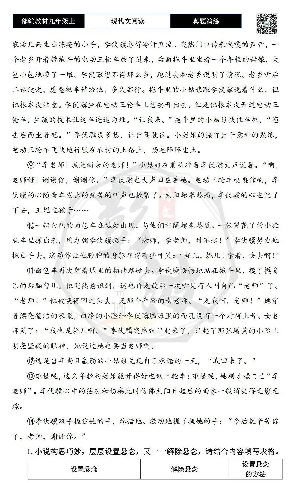【现代文阅读-真题演练】九年级上-20-当那一天到来-思维导图+试题精析-第7张图片-四季读书网 【现代文阅读-真题演练】九年级上-20-当那一天到来-思维导图+试题精析-第7张图片-四季读书网