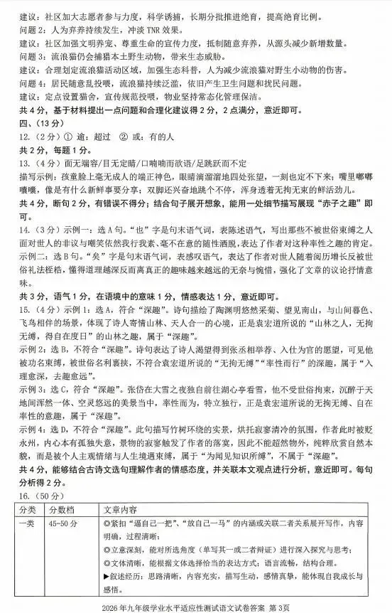 2026中考语文模拟试卷及参考答案(61)【可打印】-第13张图片-四季读书网 2026中考语文模拟试卷及参考答案(61)【可打印】-第13张图片-四季读书网