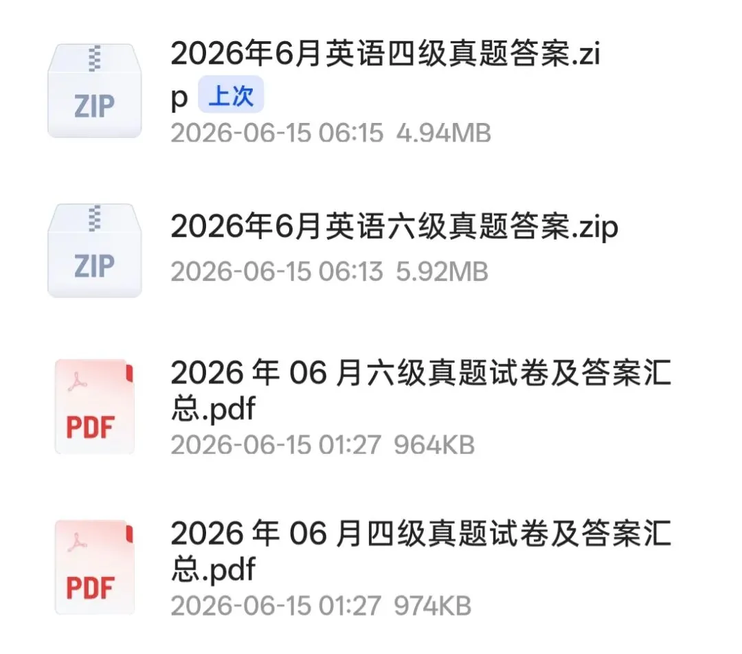最新2026年6月英语六级真题试卷及答案(第一、二、三套全)-第1张图片-四季读书网