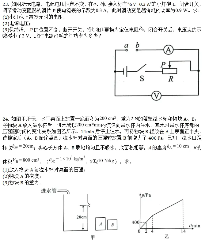 中考真题||2026年四川达州市中考物理试题-第9张图片-四季读书网
