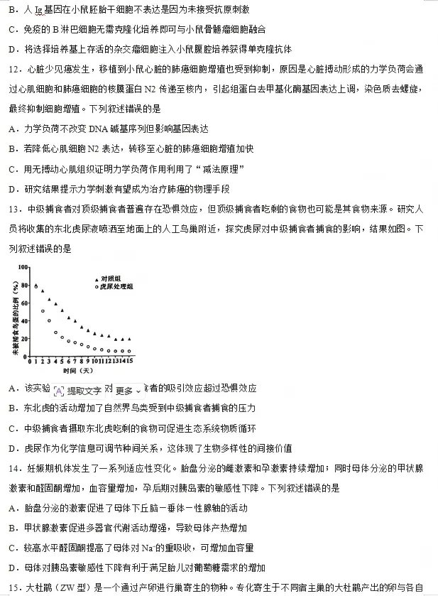 2026陕西高考生物真题及答案-第5张图片-四季读书网 2026陕西高考生物真题及答案-第5张图片-四季读书网