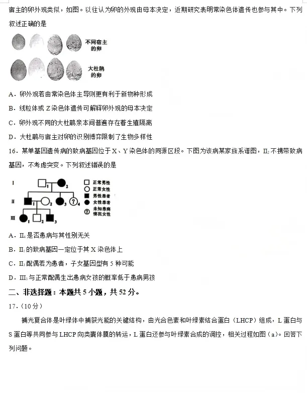 2026陕西高考生物真题及答案-第6张图片-四季读书网 2026陕西高考生物真题及答案-第6张图片-四季读书网