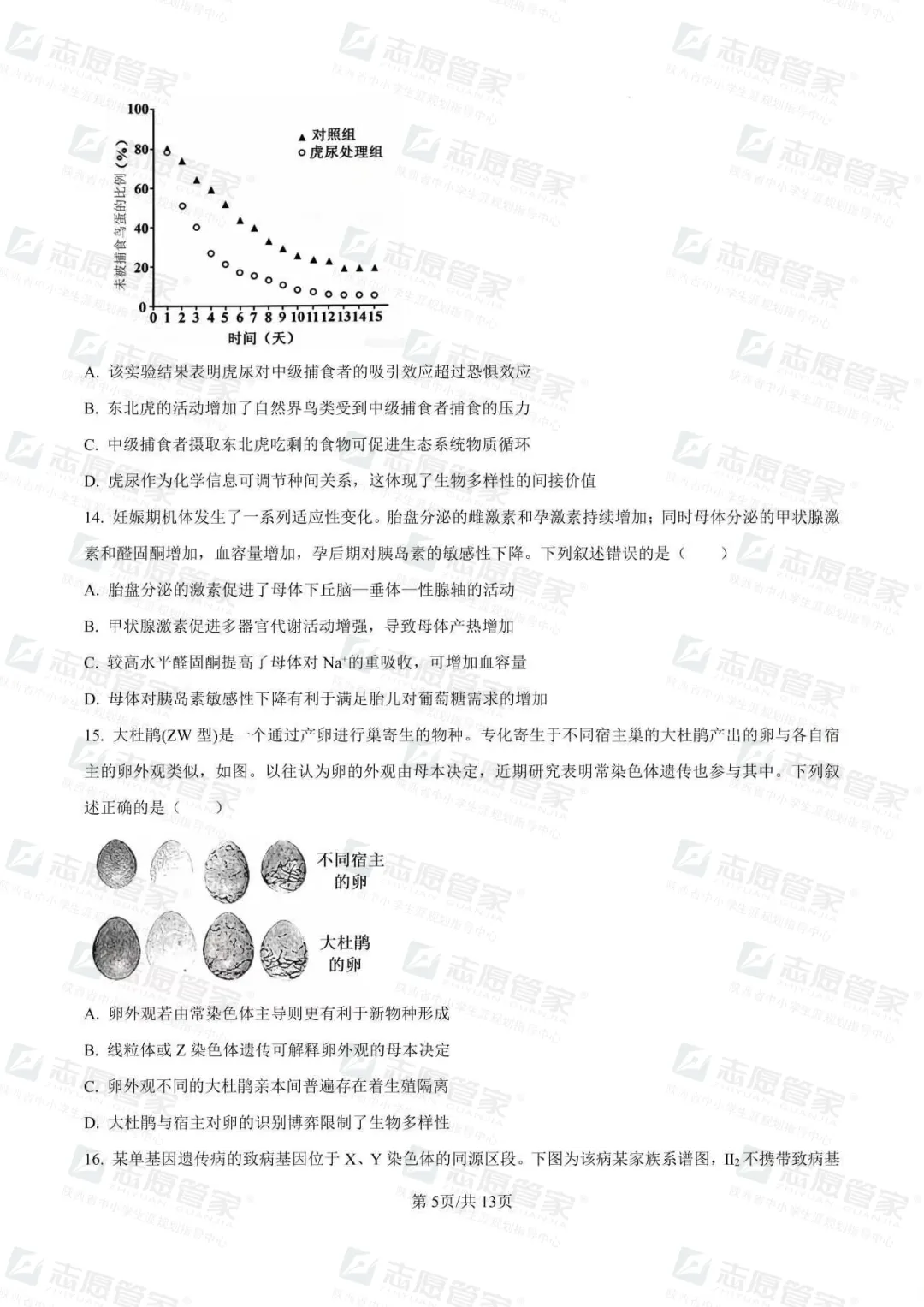 2026全国高考二卷生物试卷+答案【陕西适用】-第9张图片-四季读书网 2026全国高考二卷生物试卷+答案【陕西适用】-第9张图片-四季读书网