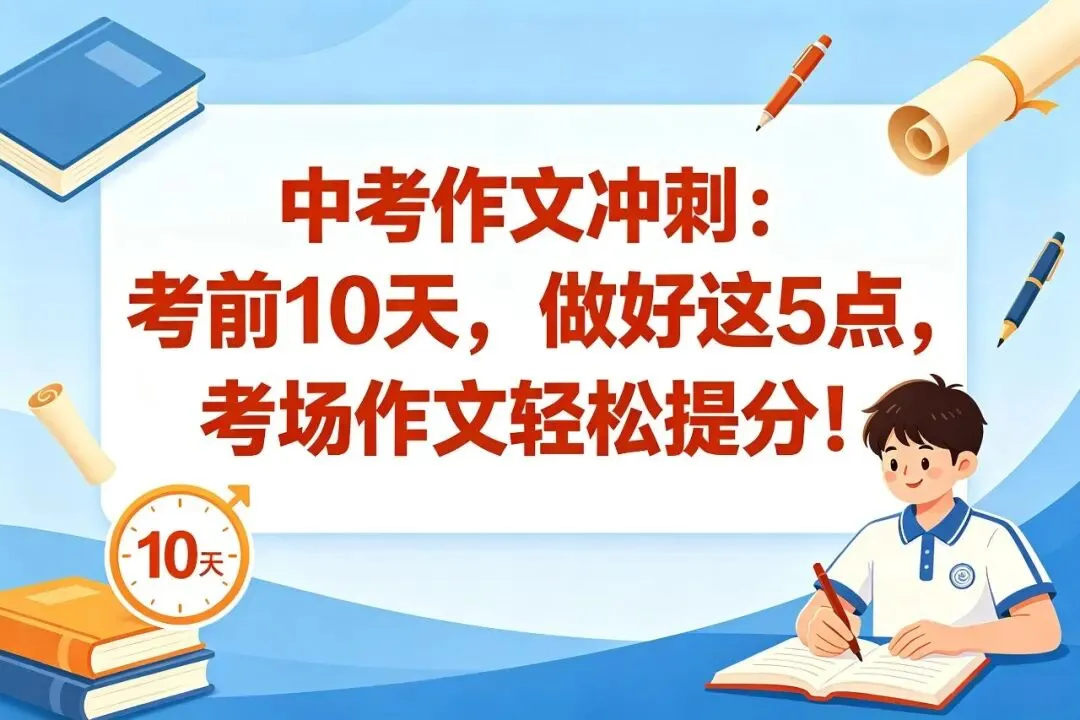 中考作文冲刺:考前10天,做好这5点,考场作文轻松提分!-第1张图片-四季读书网 中考作文冲刺:考前10天,做好这5点,考场作文轻松提分!-第1张图片-四季读书网