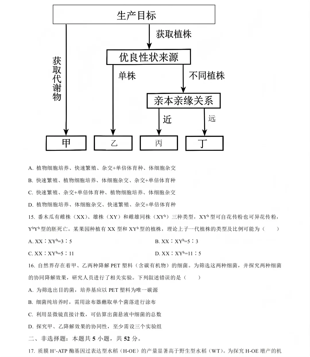 2026高考生物真题|河南卷-第4张图片-四季读书网