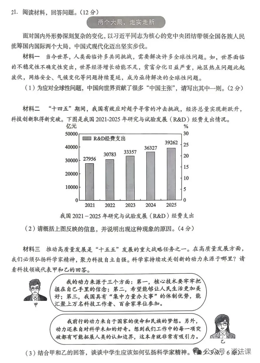 (真题速递〉四川达州市2026年初中学业水平民暨高中阶段学校招生统一考试道德与法治试卷-第6张图片-四季读书网
