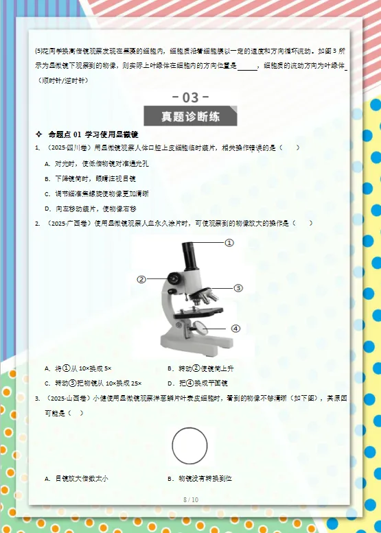 2026中考(会考)生物专项训练,孩子冲刺高分必练,建议打印一份,考试不下90分!-第10张图片-四季读书网
