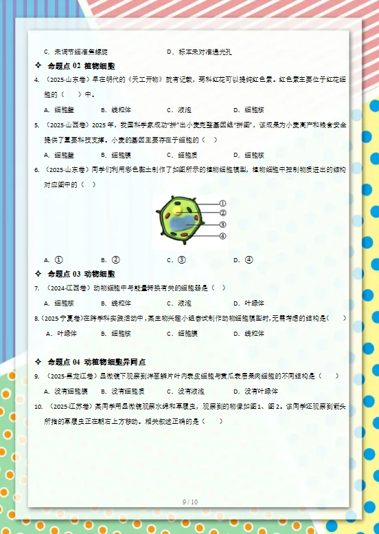 2026中考(会考)生物专项训练,孩子冲刺高分必练,建议打印一份,考试不下90分!-第11张图片-四季读书网