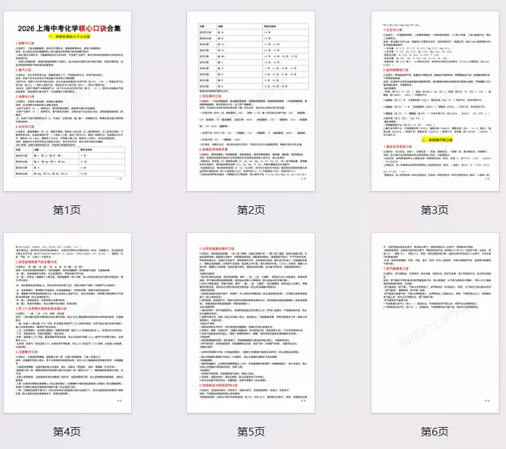 上海中考化学倒计时急救包:核心必背口诀合集,每一句都是得分点-第4张图片-四季读书网 上海中考化学倒计时急救包:核心必背口诀合集,每一句都是得分点-第4张图片-四季读书网