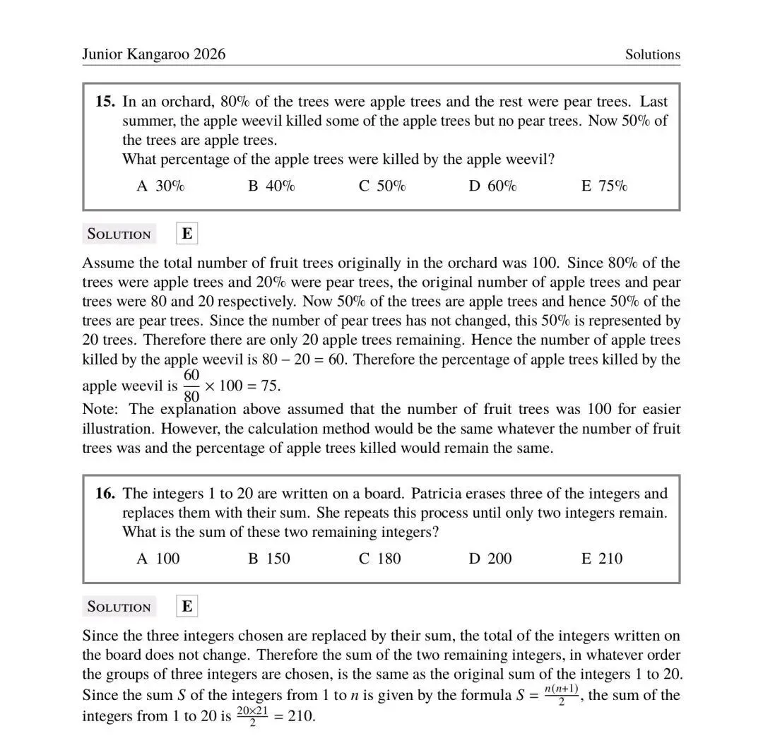 2026年英国少年奥数竞赛和袋鼠赛真题及答案-第20张图片-四季读书网 2026年英国少年奥数竞赛和袋鼠赛真题及答案-第20张图片-四季读书网