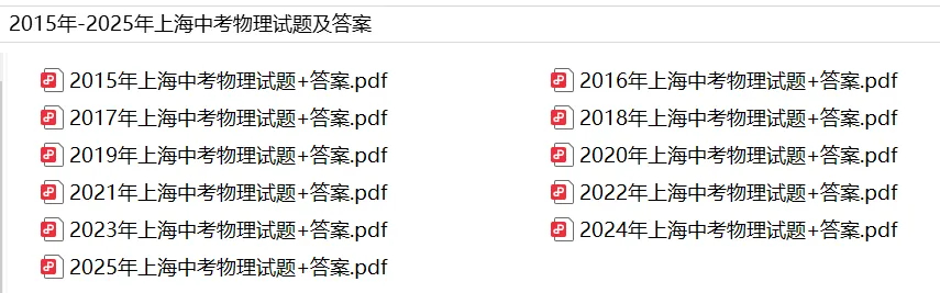 2015-2025年上海中考物理试卷及答案汇总-第2张图片-四季读书网