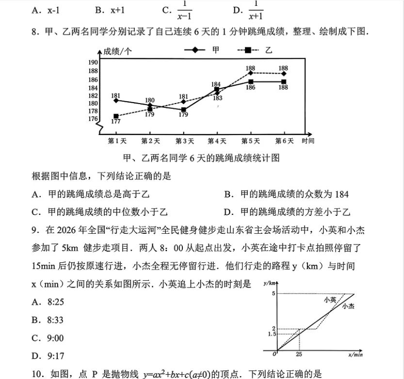 2026年6月山东中考数学真题试卷及答案参考PDF版-第3张图片-四季读书网 2026年6月山东中考数学真题试卷及答案参考PDF版-第3张图片-四季读书网