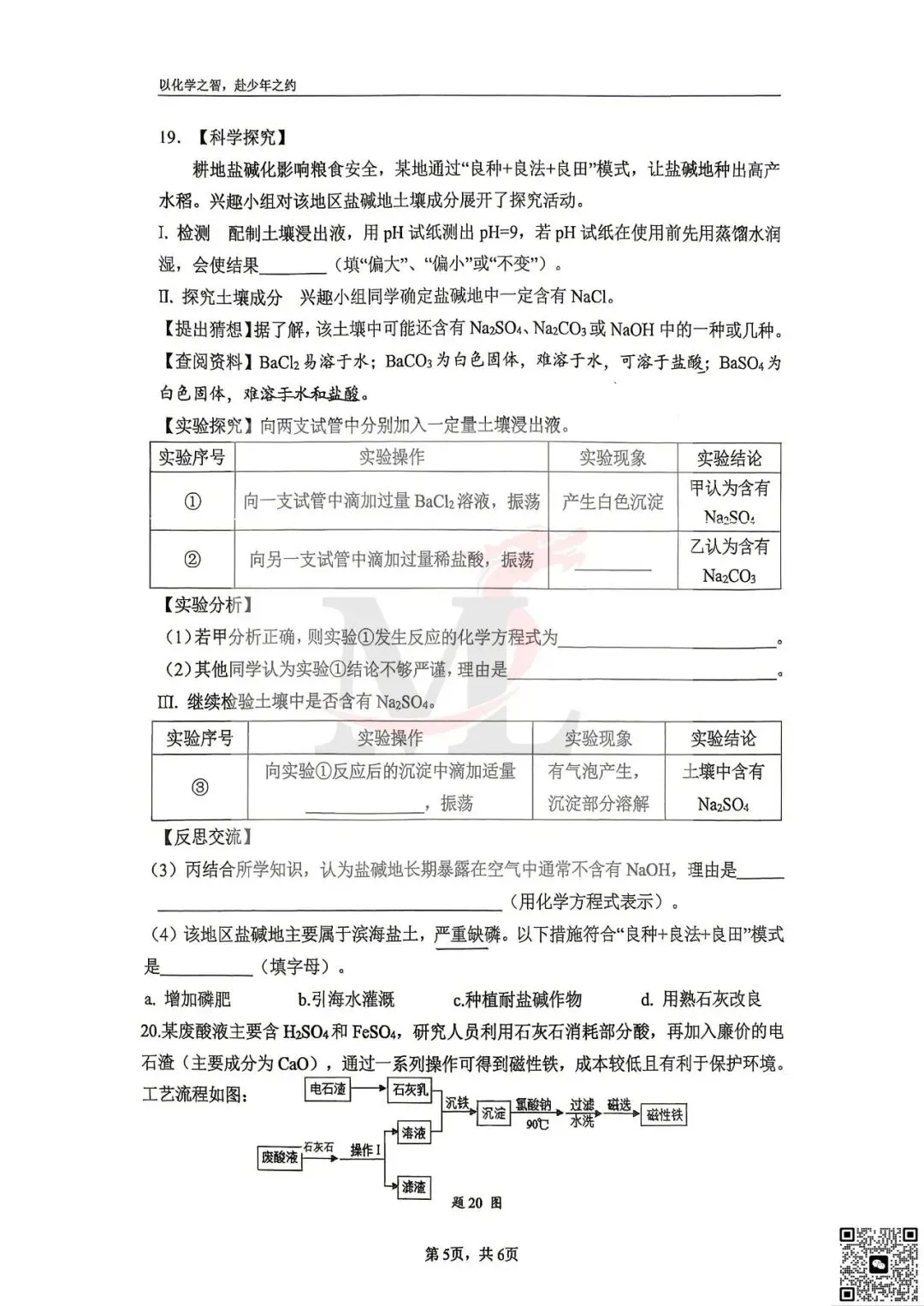 2026年桃园中学中考三模化学试卷-第7张图片-四季读书网 2026年桃园中学中考三模化学试卷-第7张图片-四季读书网