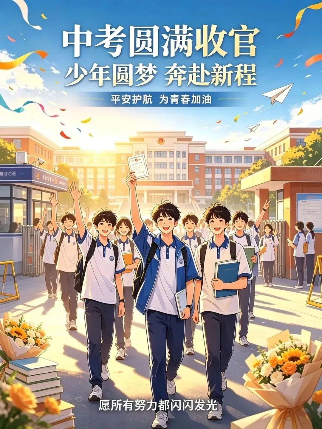 【百日攻坚行动】护航中考|少年执笔凌云志,藏蓝护航伴前程!-第2张图片-四季读书网