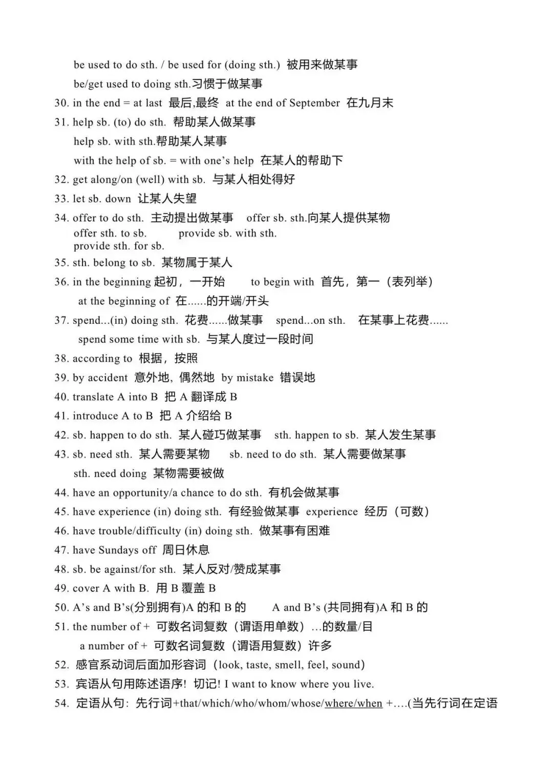 中考英语必会的语法点和短语-第12张图片-四季读书网 中考英语必会的语法点和短语-第12张图片-四季读书网