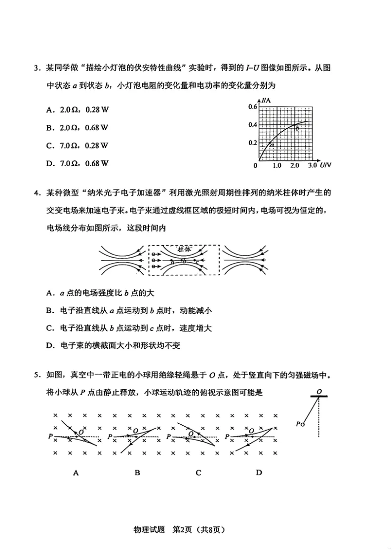 【试题】2026年高考物理真题(黑吉辽蒙卷)-第2张图片-四季读书网