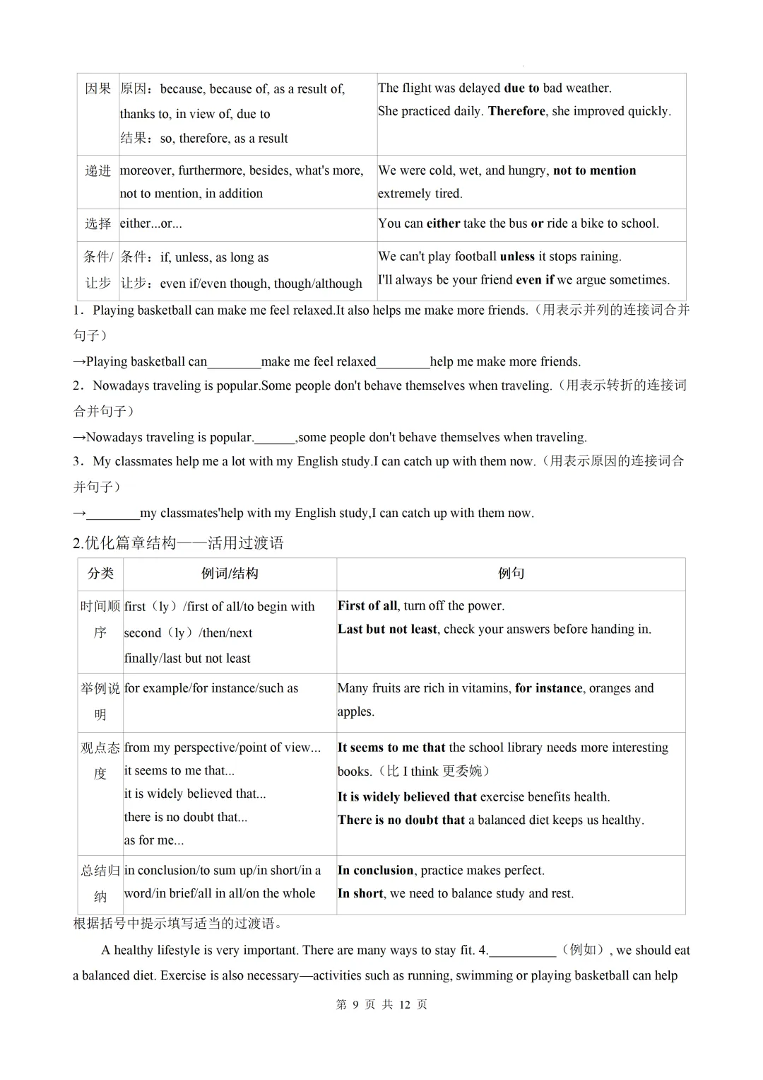中考英语书面表达(写作技巧)精讲-第11张图片-四季读书网