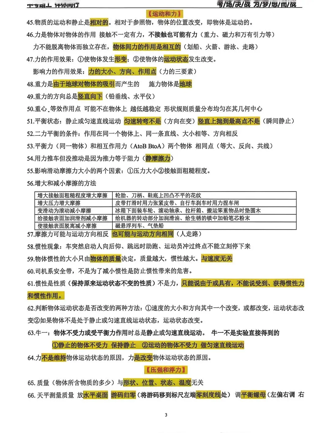 中考物理填空题选择题知识点总结-第3张图片-四季读书网