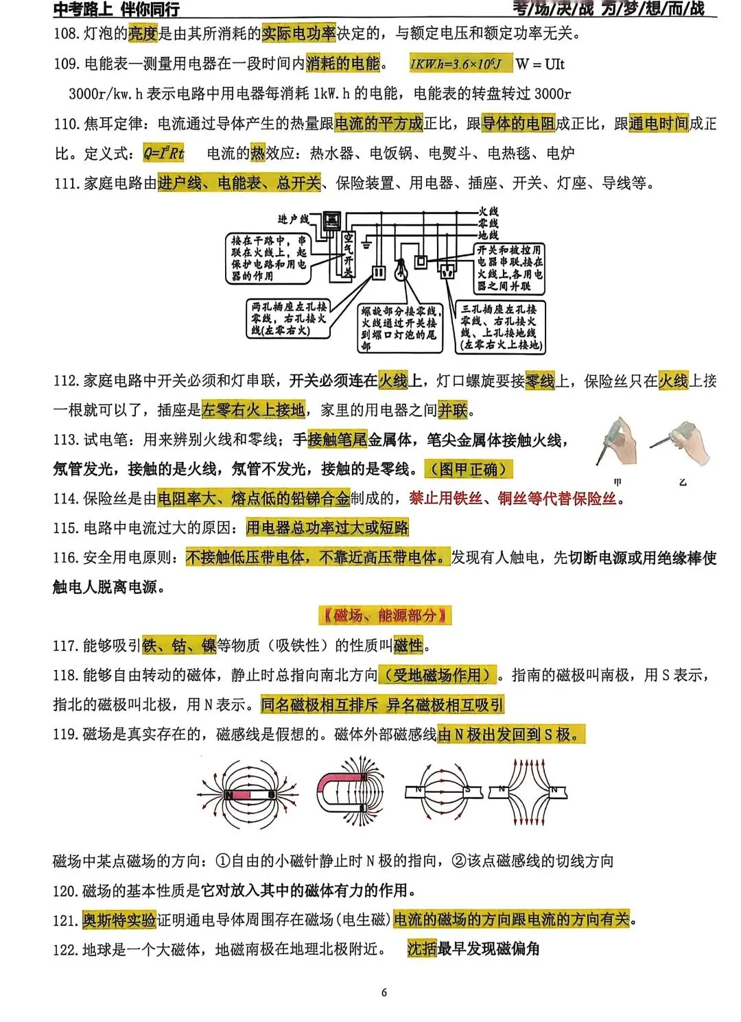 中考物理填空题选择题知识点总结-第5张图片-四季读书网