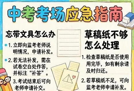中考考场应急指南:忘带文具怎么办?草稿纸不够怎么处理?建议收藏-第1张图片-四季读书网 中考考场应急指南:忘带文具怎么办?草稿纸不够怎么处理?建议收藏-第1张图片-四季读书网