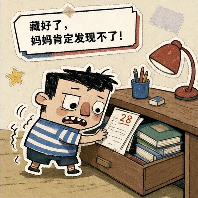 逗趣每一天:儿子藏了1张试卷,妈妈翻出来后没骂他,反而问爸爸:你当年藏的7张,是不是也该一起交代了?-第1张图片-四季读书网